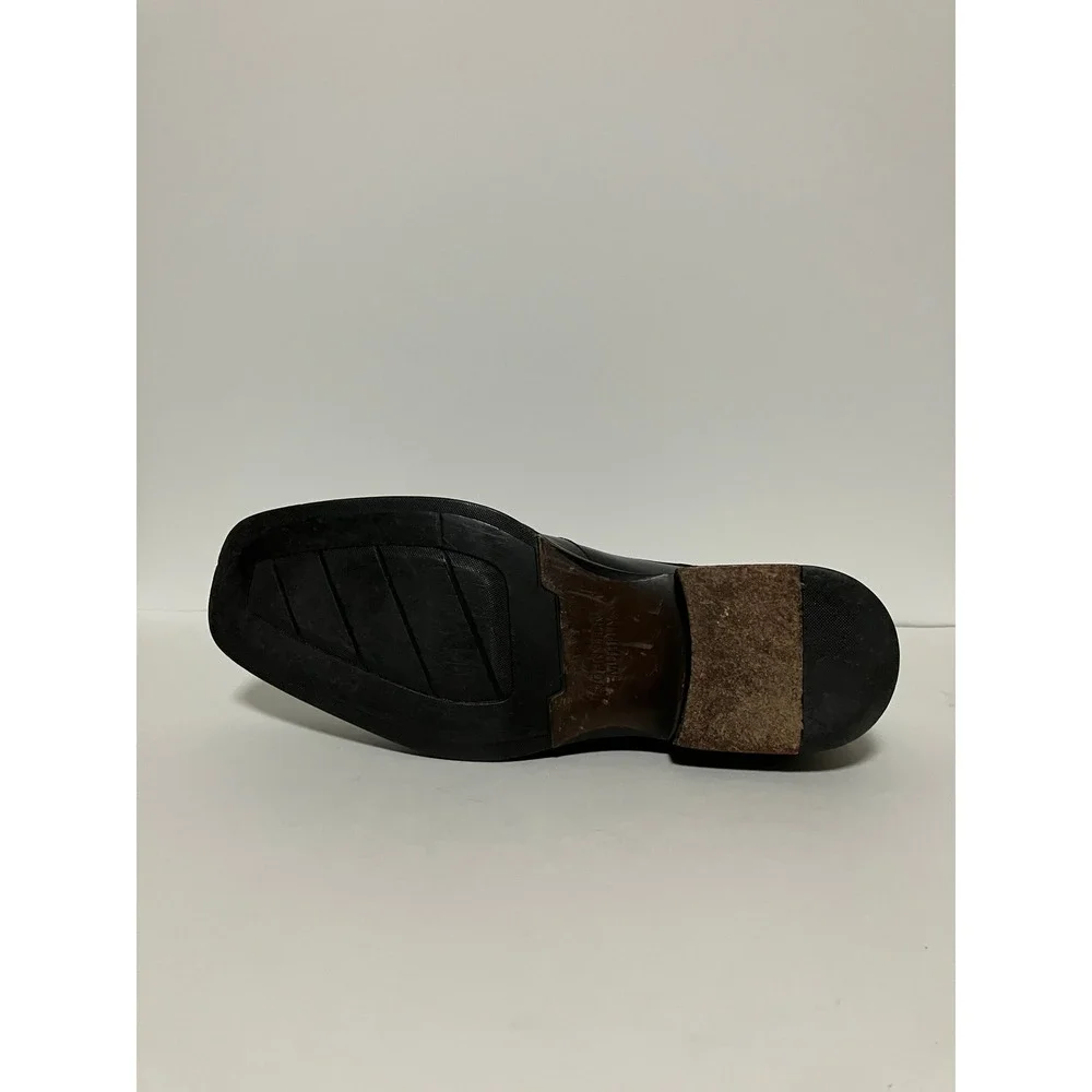 Johnston & Murphy Mens 10M Black Leather Square Toe Slip On Loafers 20-6241